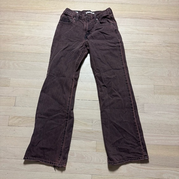 Levi's Denim - Levi's Premium Baggy Boot Jeans W24 L31 Brown Overdyed Y2K Bootcut